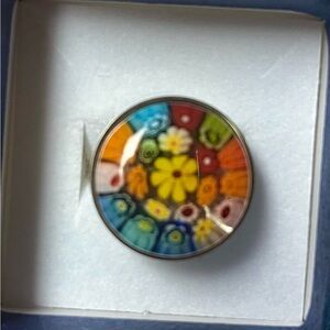 Vibrant Multicolor Floral Ring/Multi Color Murino Ring, size 6
